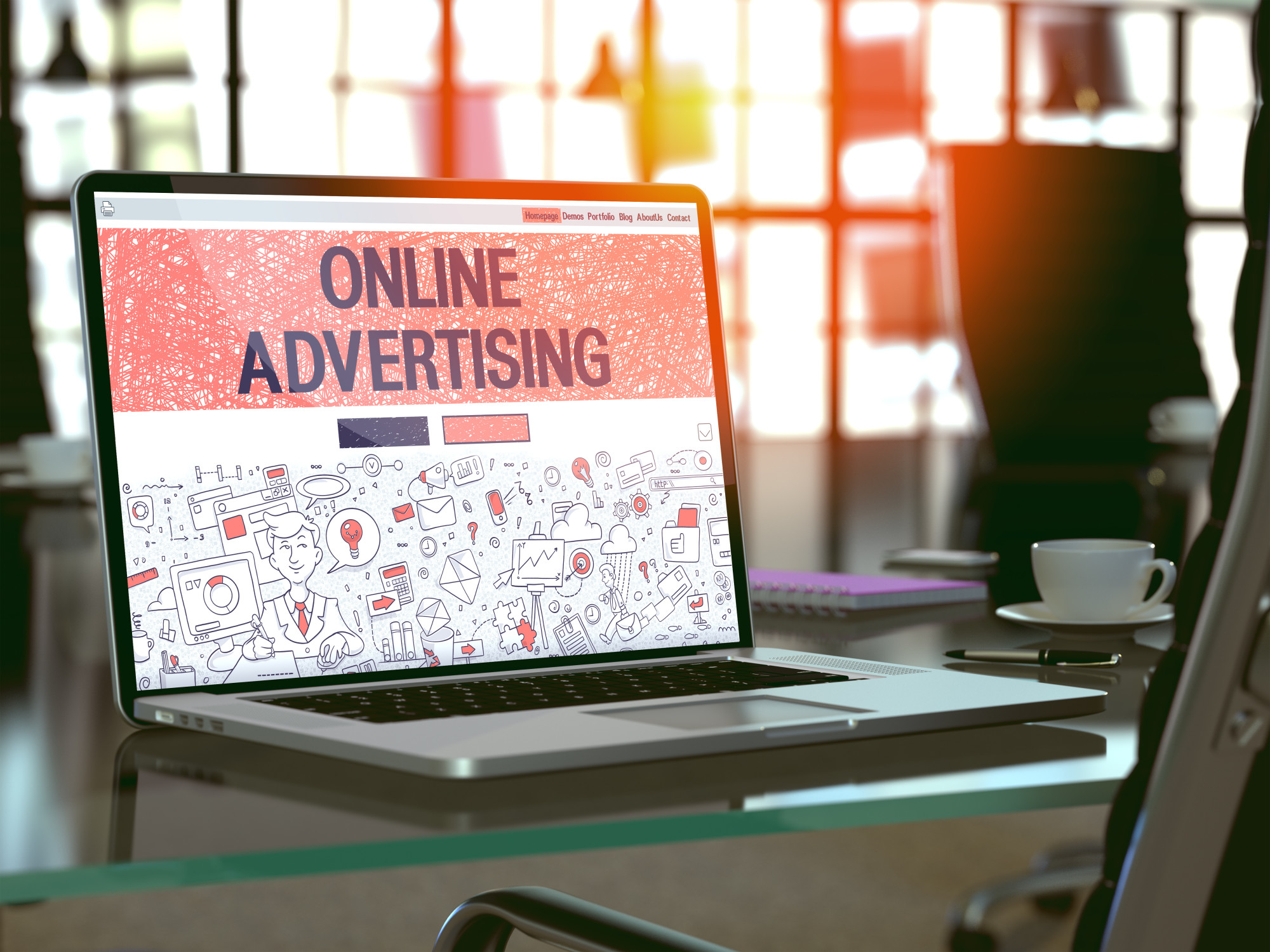 Online Advertising Laptop Screen